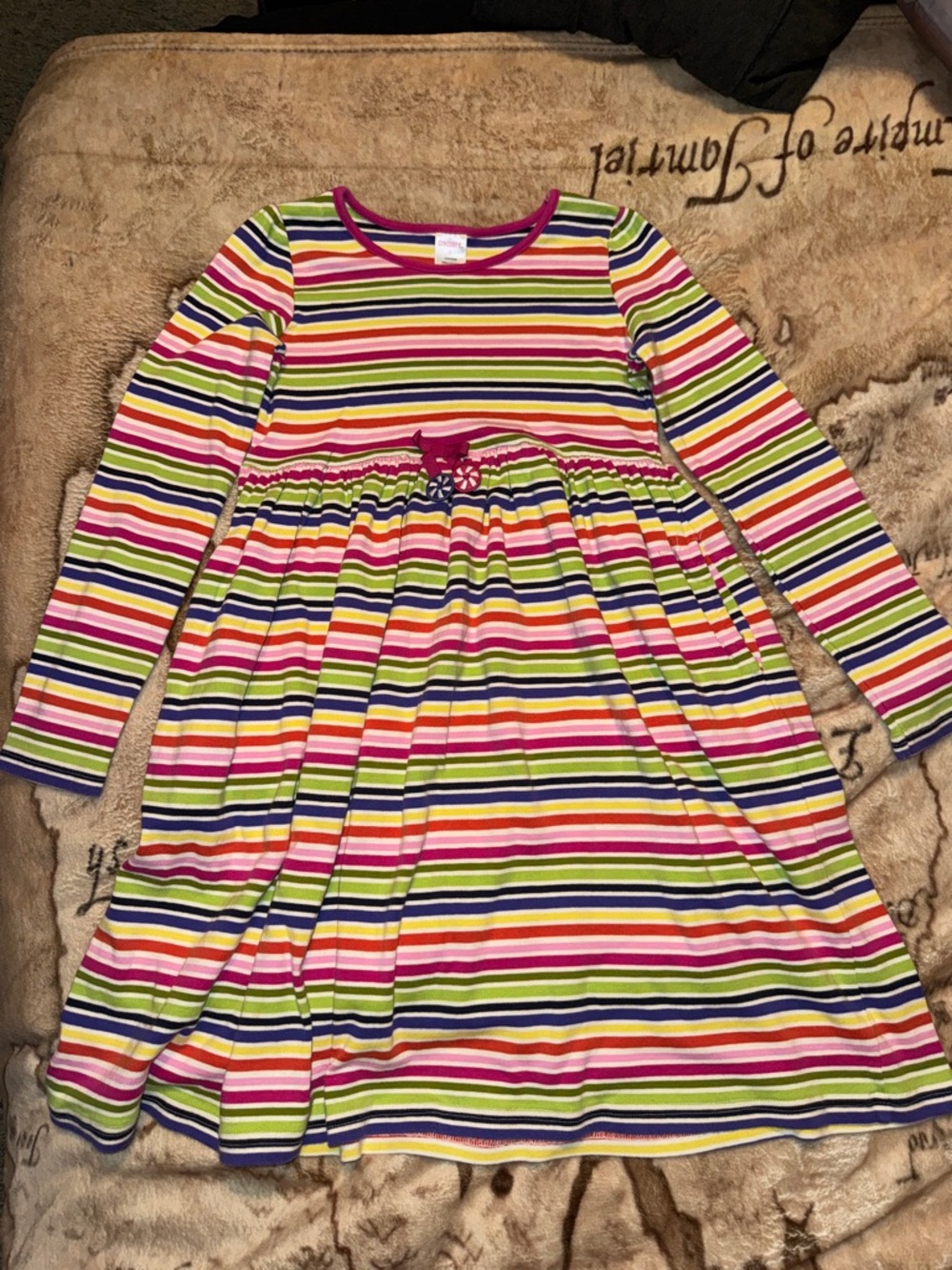 🖤GYMBOREE 2008 CANDY SHOPPE STRIPED COTTON L/S DRESS SIZE 12🖤